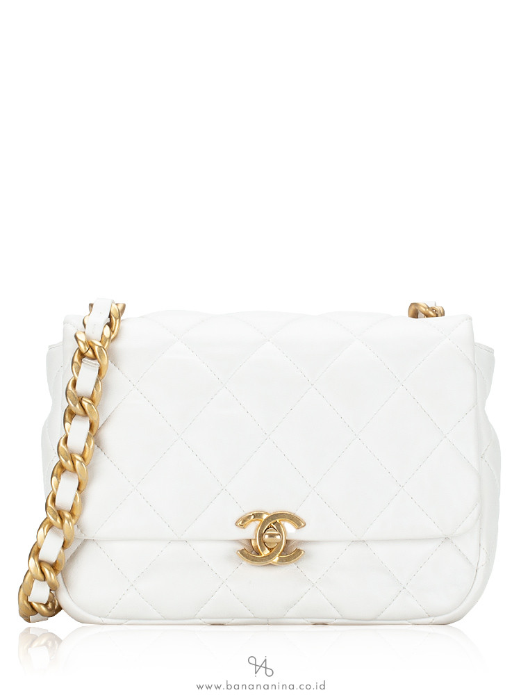 Chanel Business Affinity Clutch With Chain White Caviar Gold Hardware   Coco Approved Studio