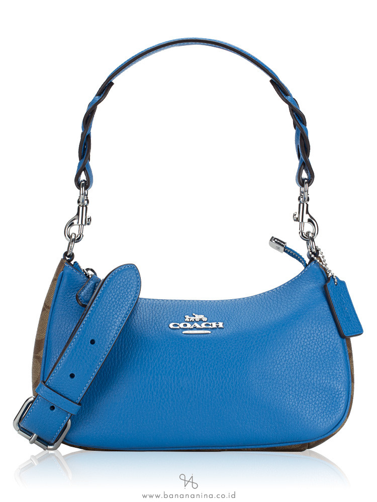 Coach blue shoulder bag discount