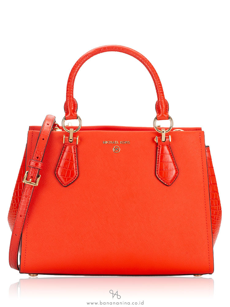 Michael Kors Marilyn Small Crossbody Optic Orange Multi One Size: Handbags