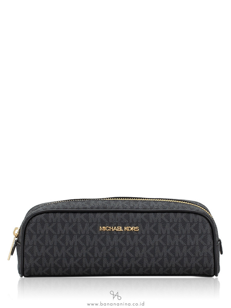 Michael Kors Signature Giftables Medium Pencil Case Black Gold