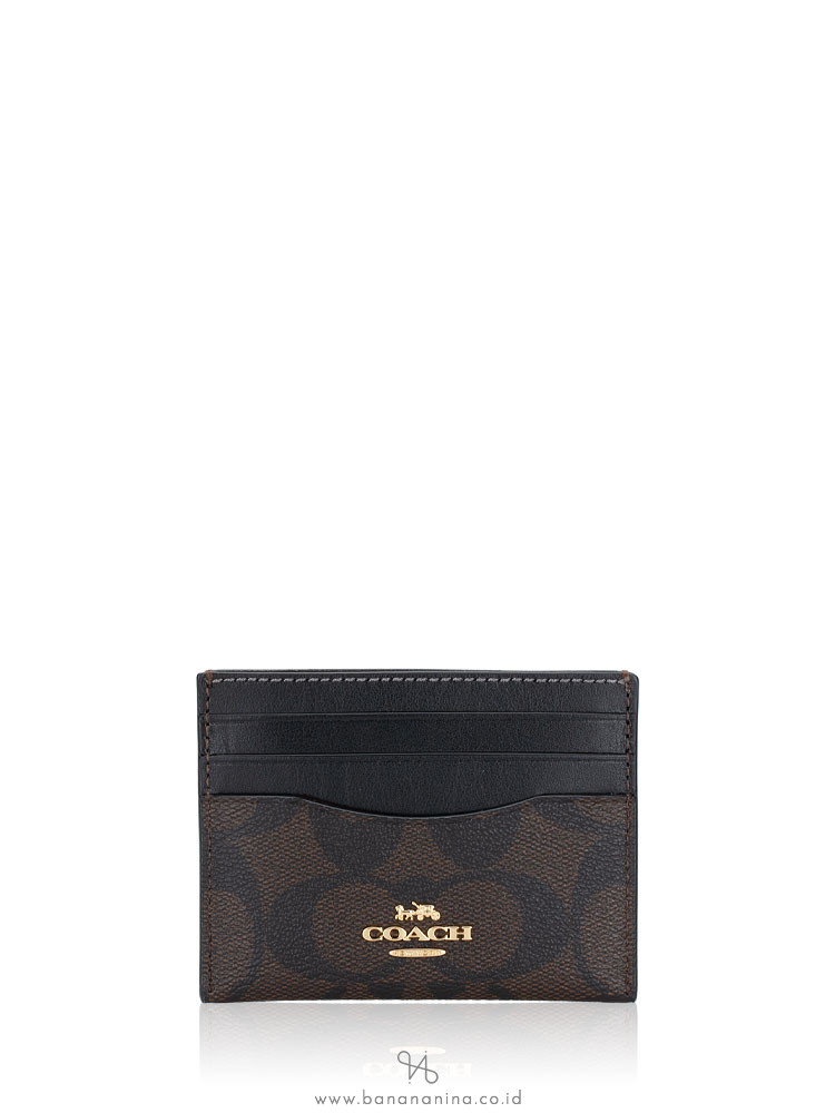 Coach card case black online