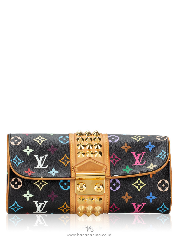 Louis Vuitton, Bags, Like New Louis Vuitton Monogram Multicolor Pochette Courtney  Clutchbag Black