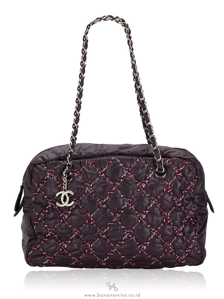 Chanel Quilted CC SHW Ultra Stitch Flap Bag Chain Shoulder Calfskin Leather  Navy
