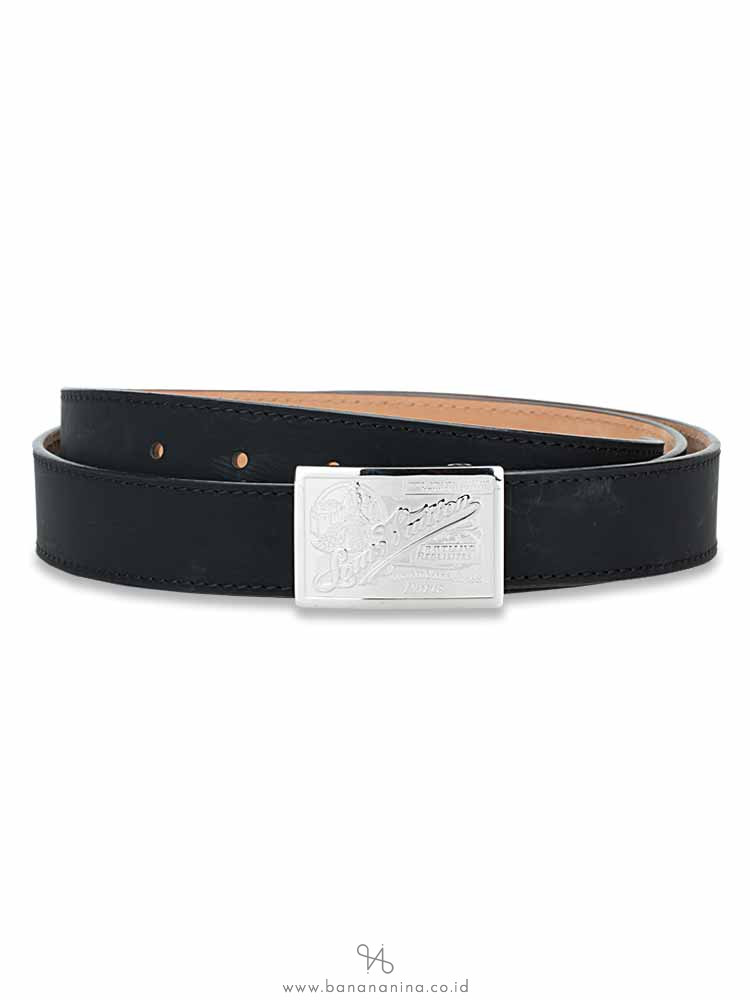 Louis Vuitton Black Leather Travelling Requisites Belt 110 CM