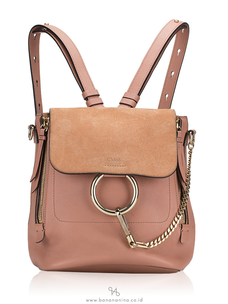 Chloe Suede Calfskin Faye Small Backpack Brown