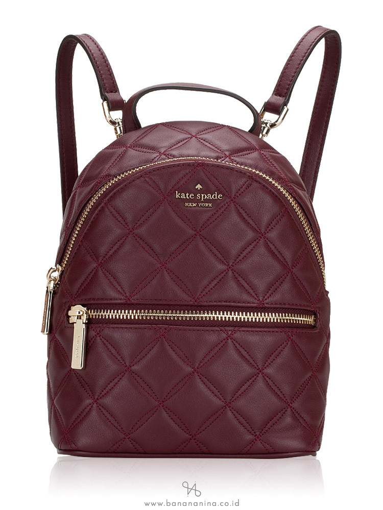 Kate Spade Natalie Crushed Velvet Convertible Mini Backpack (Pomegranate  Pink)