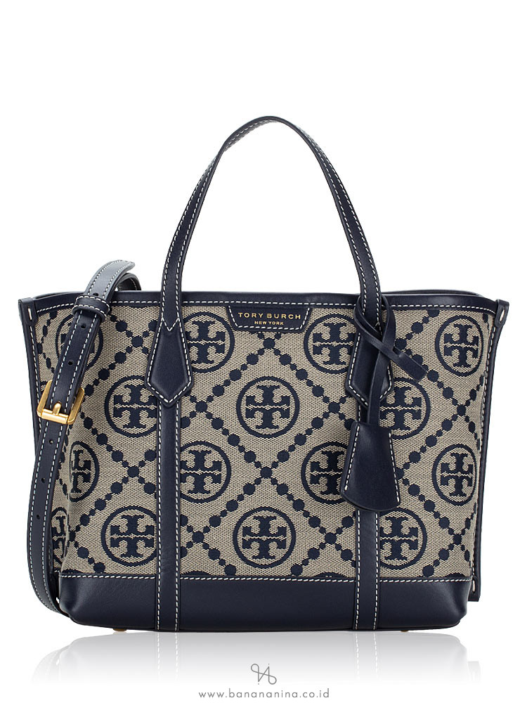 Tory Burch Perry T monogram Small Triple Compartment Tote Bag Style Number  83313