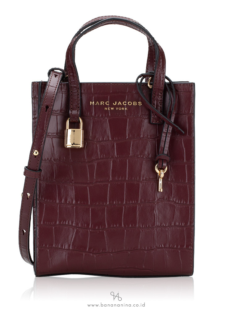 アイドル MARC JACOBS Nob collab ver.Hina Marc Jacobs H017L01RE22 Micro Tote Croc Leather Crossbody Syrah