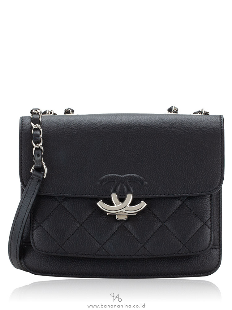 Chanel Caviar Mini CC Box Flap Bag Black