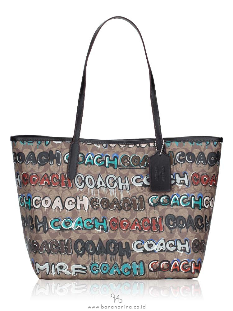 Coach reversible city online tote rainbow