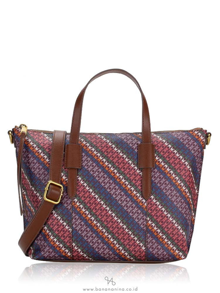 Fossil SHB2992844 Skylar Satchel Berry Stripe