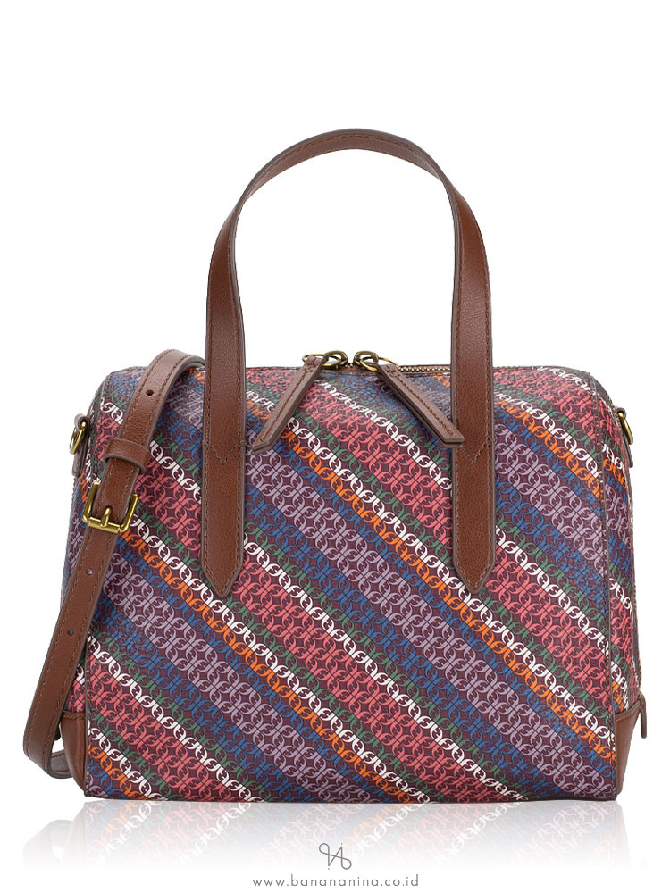 Fossil sydney satchel stripe sales