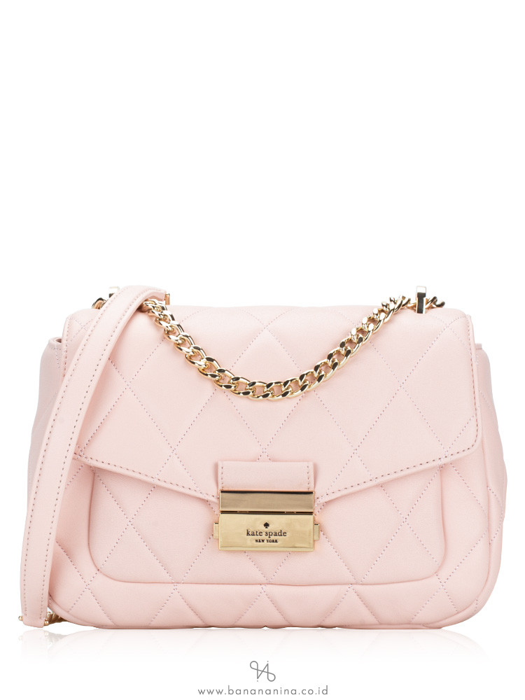 Kate Spade Carey Smooth Quilted Small Flap Shoulder Bag Conch Pink