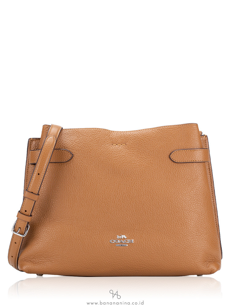 Coach CH194 Hanna Leather Shoulder Bag Light Saddle