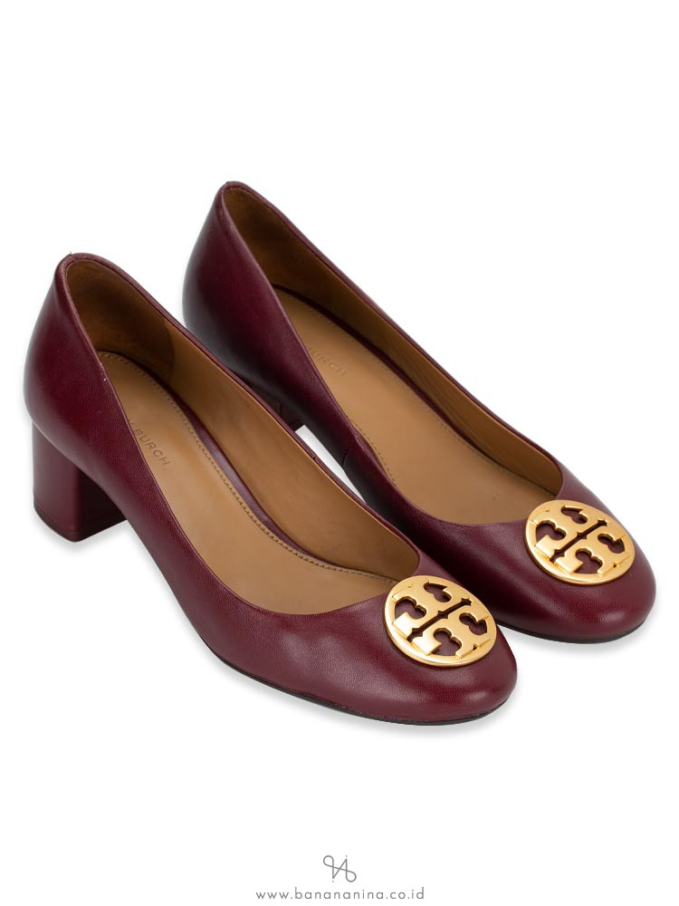 Tory Burch Chelsea Leather Pump Claret Sz 7