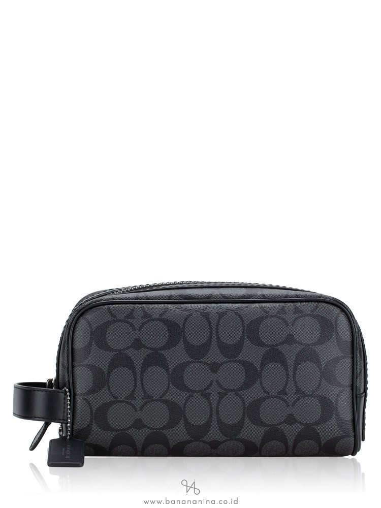 Coach Men 2515 Signature Small Travel Kit Charcoal Black