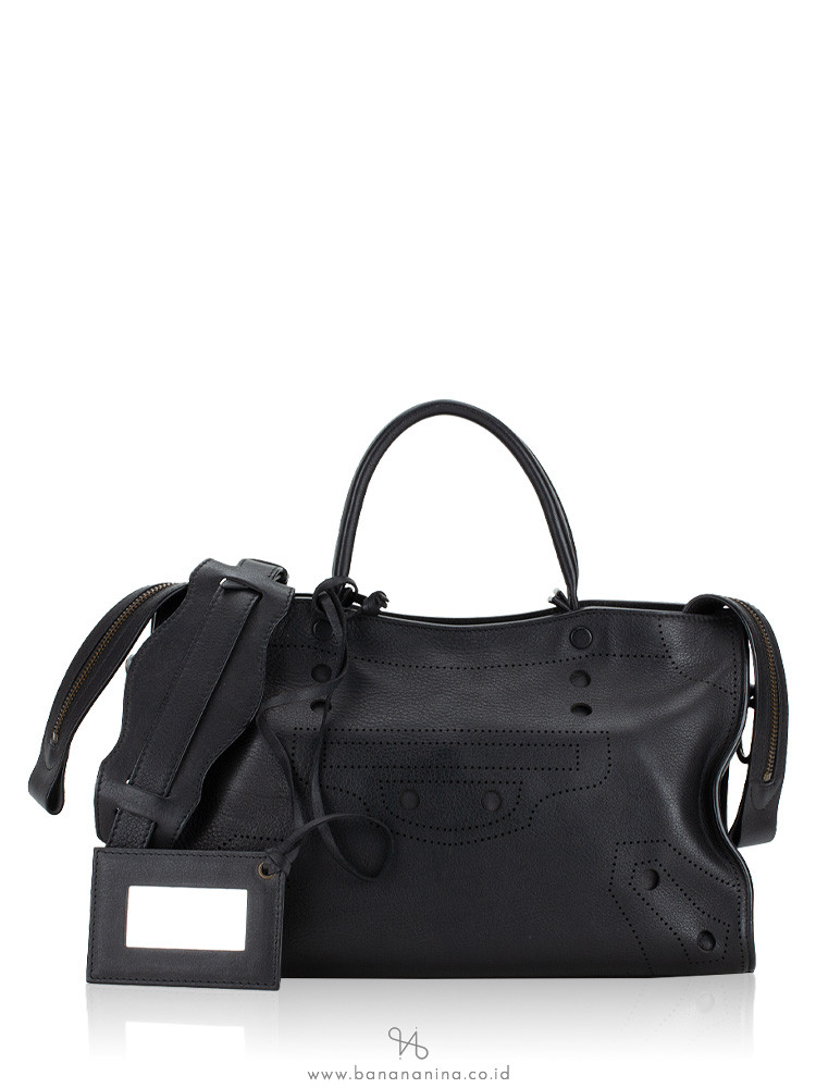 Balenciaga Calfskin Blackout Small City Black