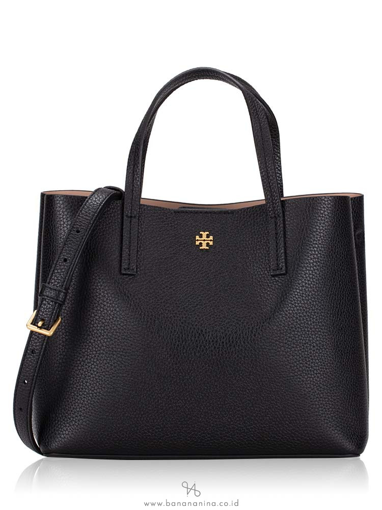 Tory Burch Blake Small Tote Black Devon Sand Gold