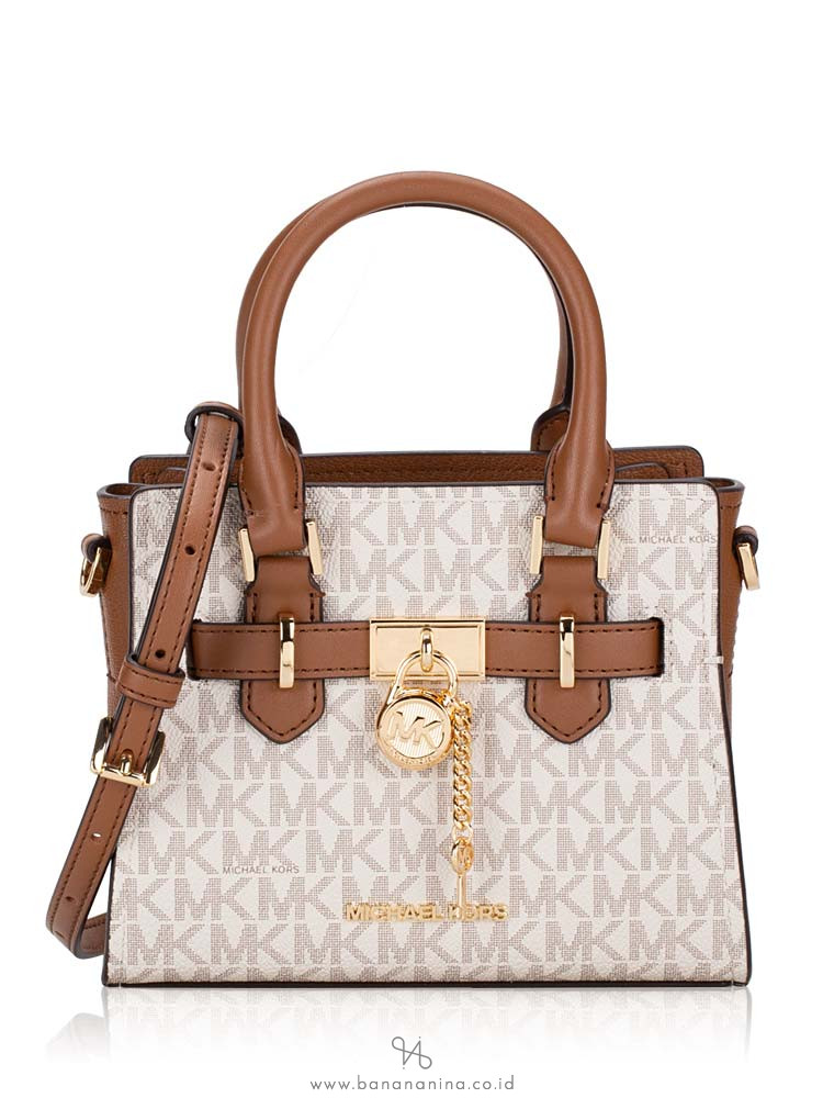 Michael Kors Signature Hamilton Xs Satchel Crossbody Vanilla