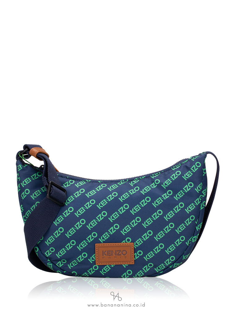 Kenzo Monogram Sport Nylon Shoulder Bag Midnight Blue