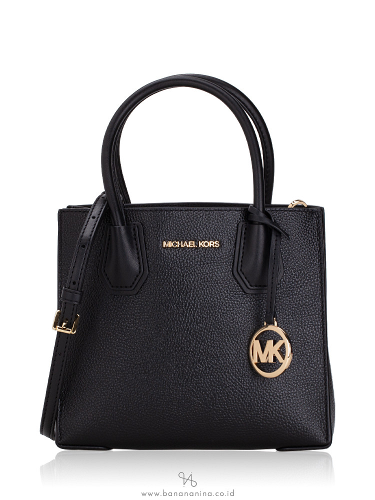 Michael Kors Mercer Leather Medium Messenger Black