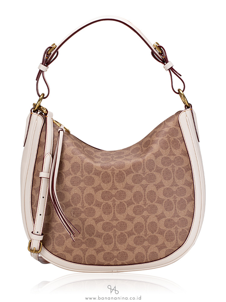 Coach 38580 Signature Sutton Hobo Tan Chalk