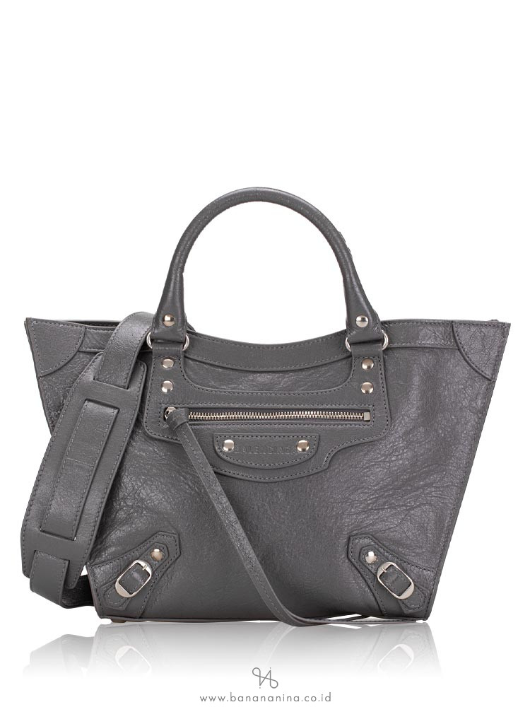 Balenciaga Lambskin Neo Classic Medium Upside Down Dark Grey