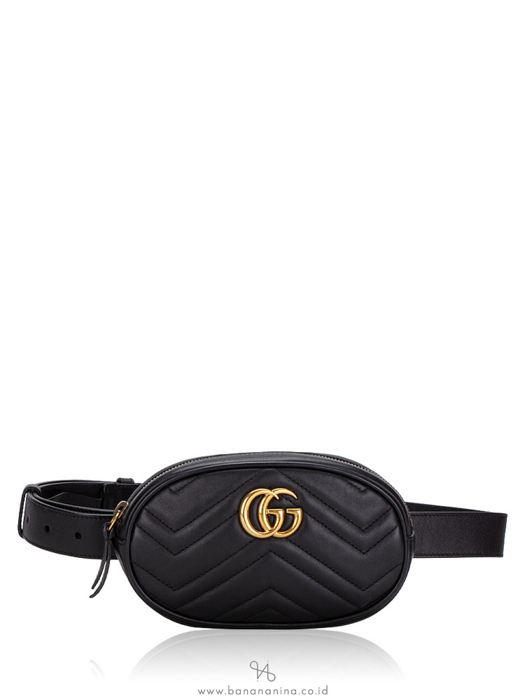 Gucci GG Marmont Matelasse Belt Bag Black Sz 85