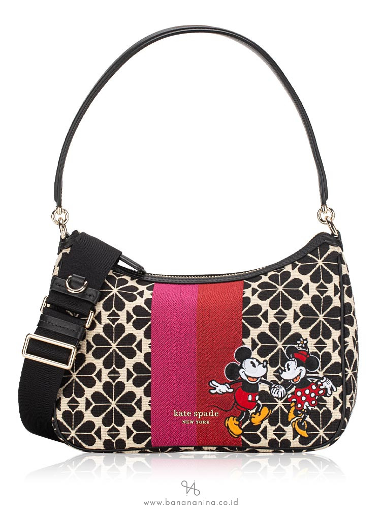 Kate Spade X Disney Spade Flower Jacquard Sam Small Convertible Shoulder Bag Cream Multi