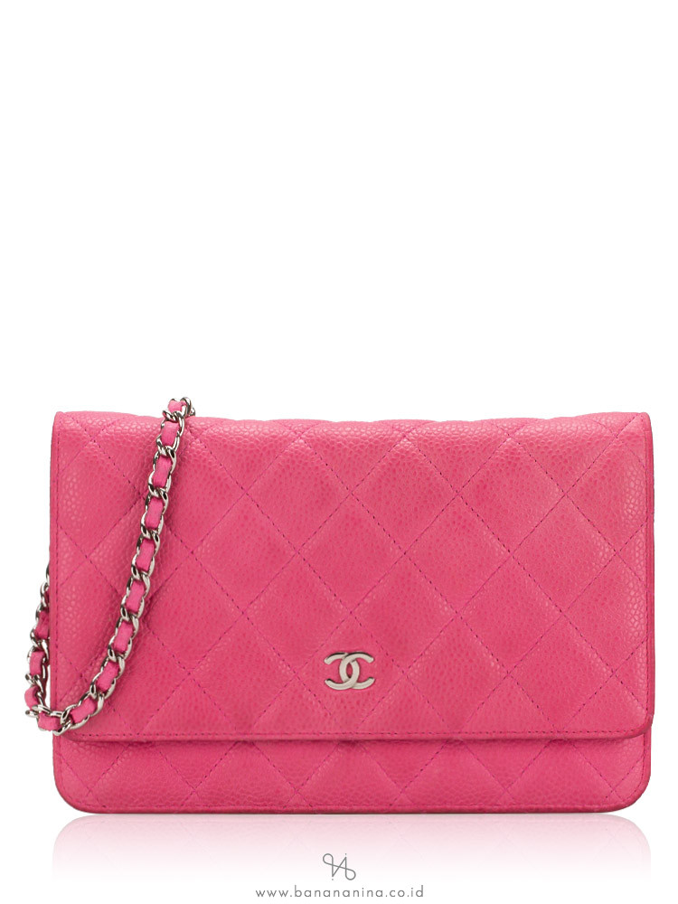 Chanel Matt Caviar Quilted Wallet on Chain WOC Rose