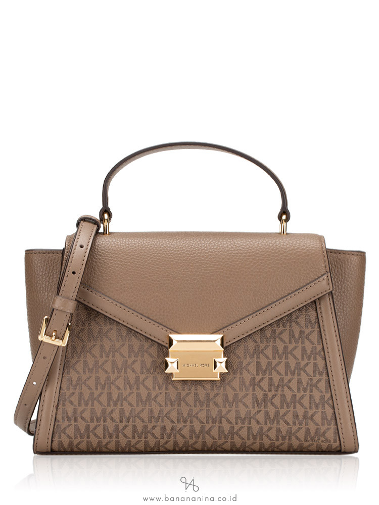 Michael Kors Signature Whitney Medium Flap Top Handle Satchel Dusk
