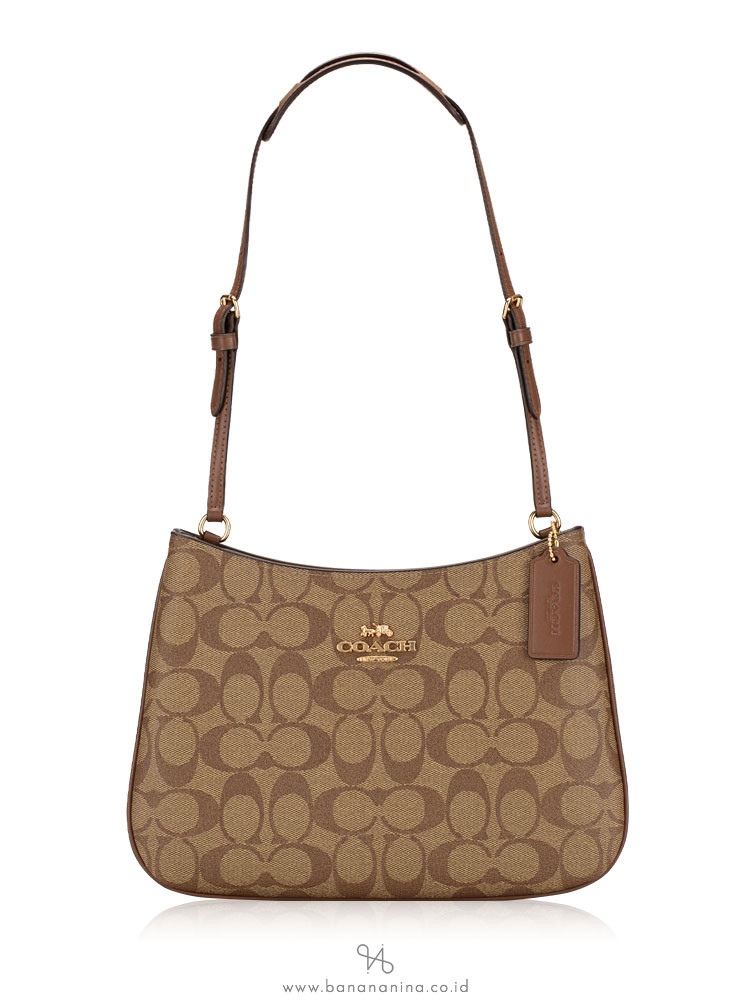 Coach CO953 Signature Penelope Shoulder Bag Khaki Saddle