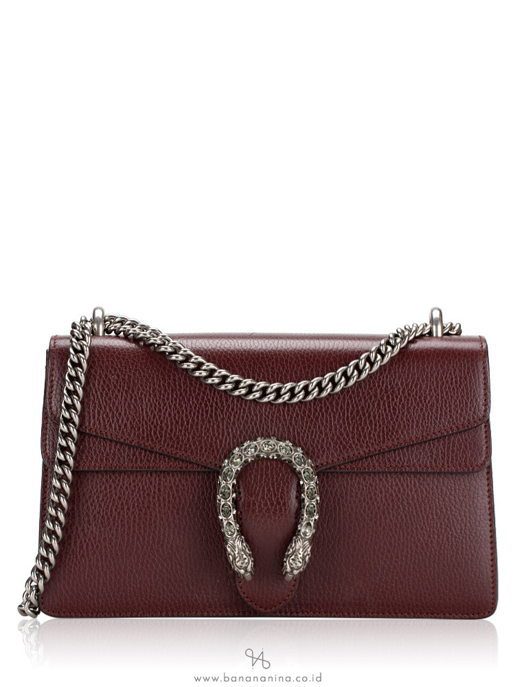 Gucci Calfskin Dionysus Small Shoulder Bag Bordeaux