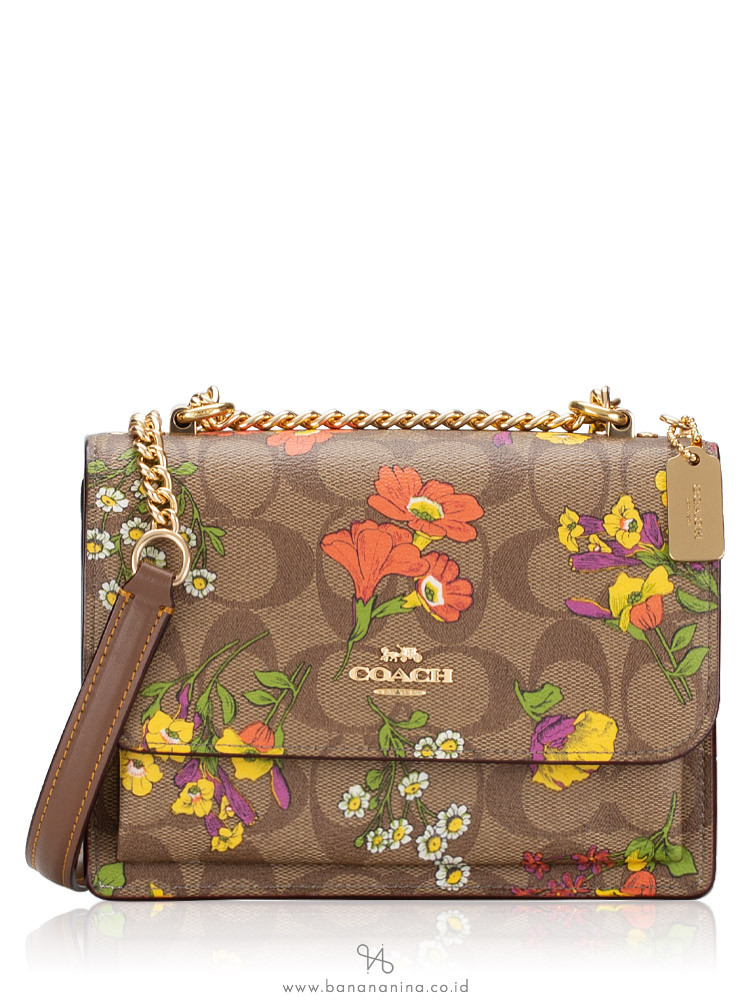 Coach CR170 Signature Klare Floral Mini Crossbody Khaki Multi