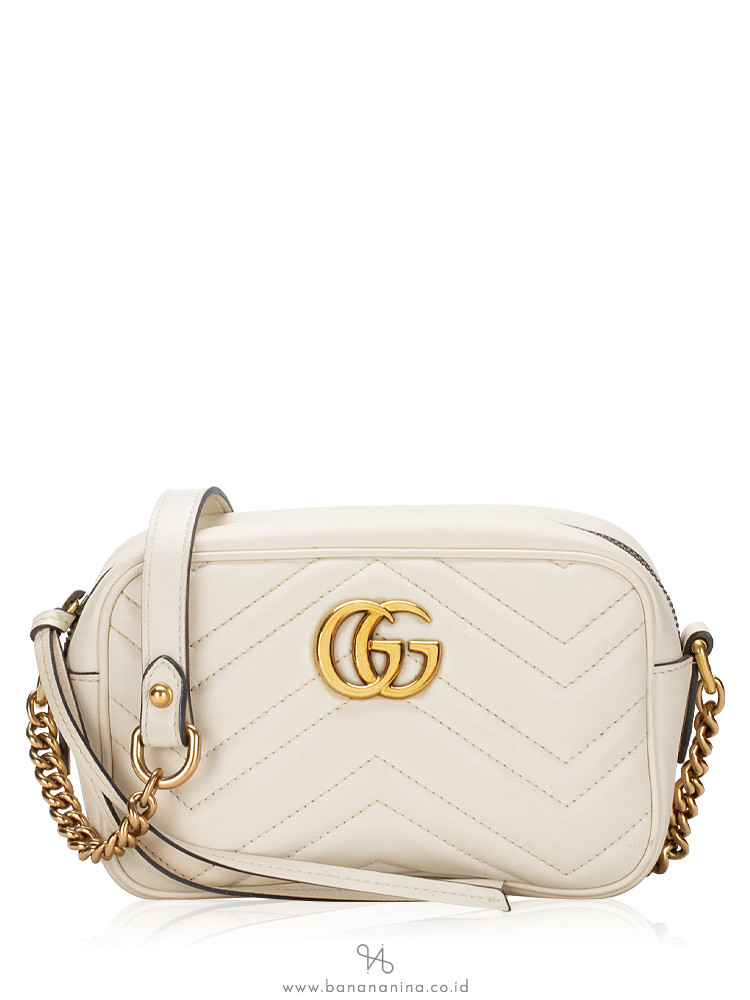 Gucci GG Marmont Matelasse Mini Camera Bag Ivory