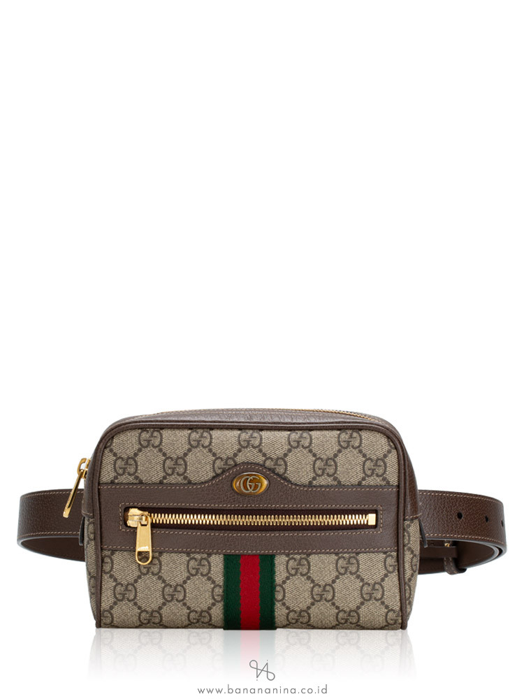 Gucci GG Supreme Web Ophidia Small Belt Bag Beige New Acero Sz 95