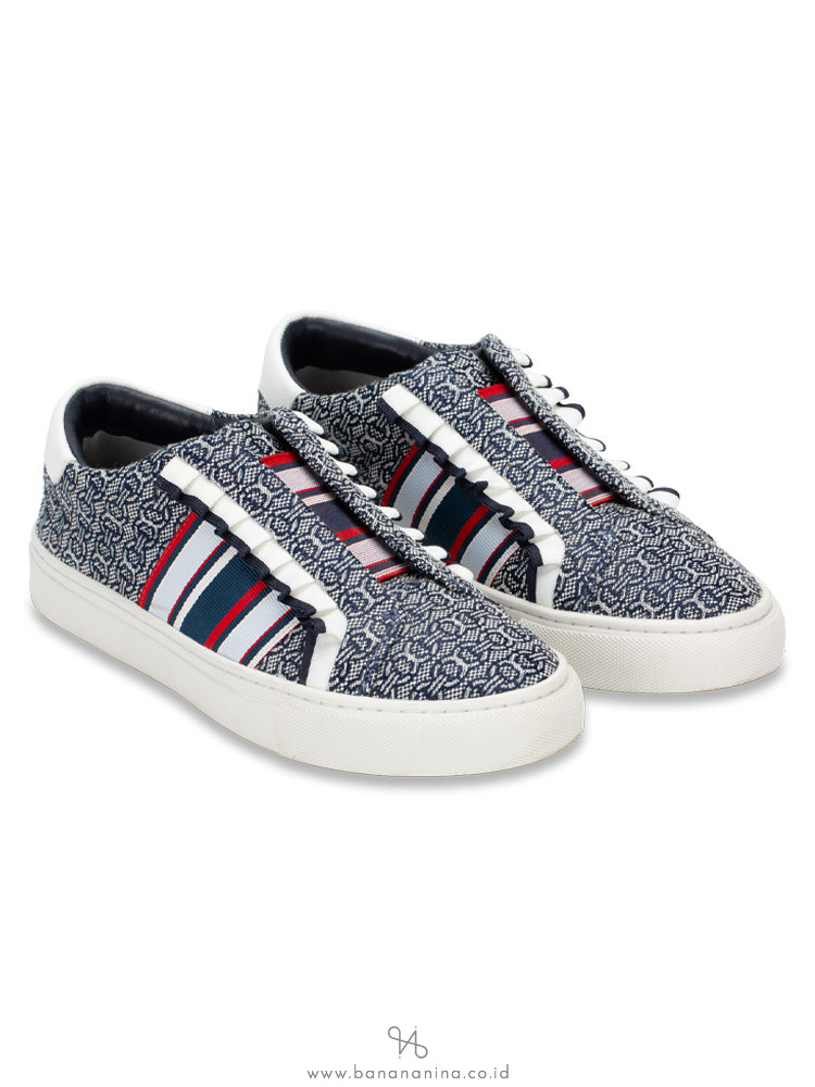 Tory burch ruffle sneaker navy discount