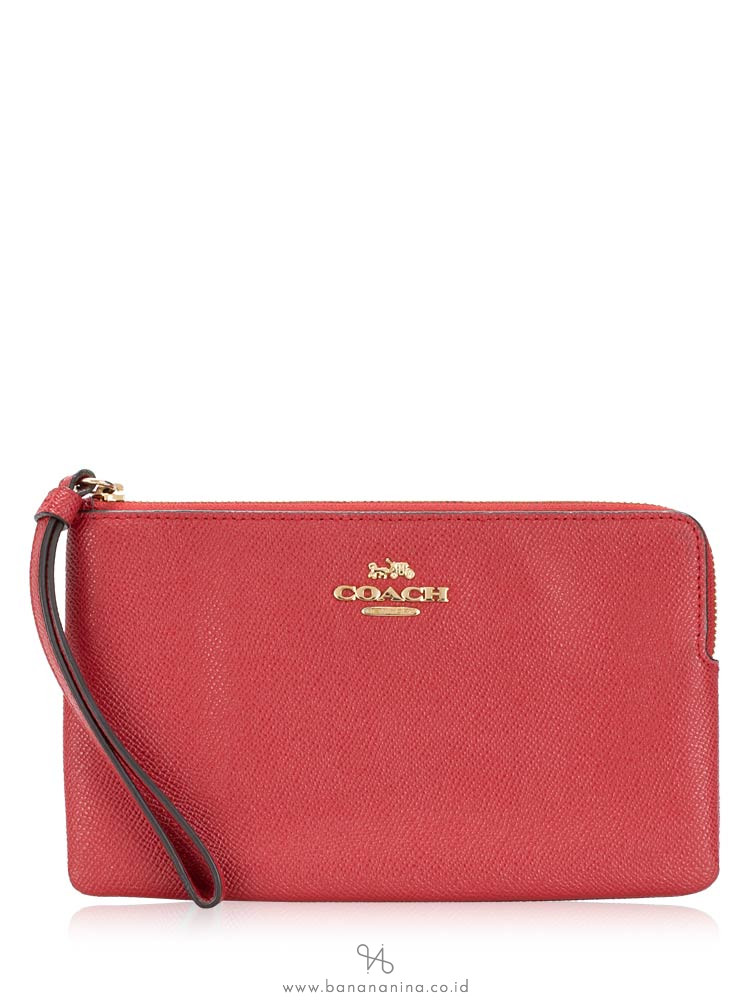 Coach 3888 Large Corner Zip Wristlet Red Apple