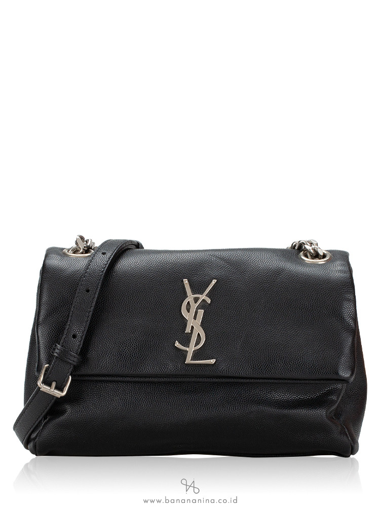 Saint Laurent Grained Calfskin West Hollywood Small Shoulder Bag Black