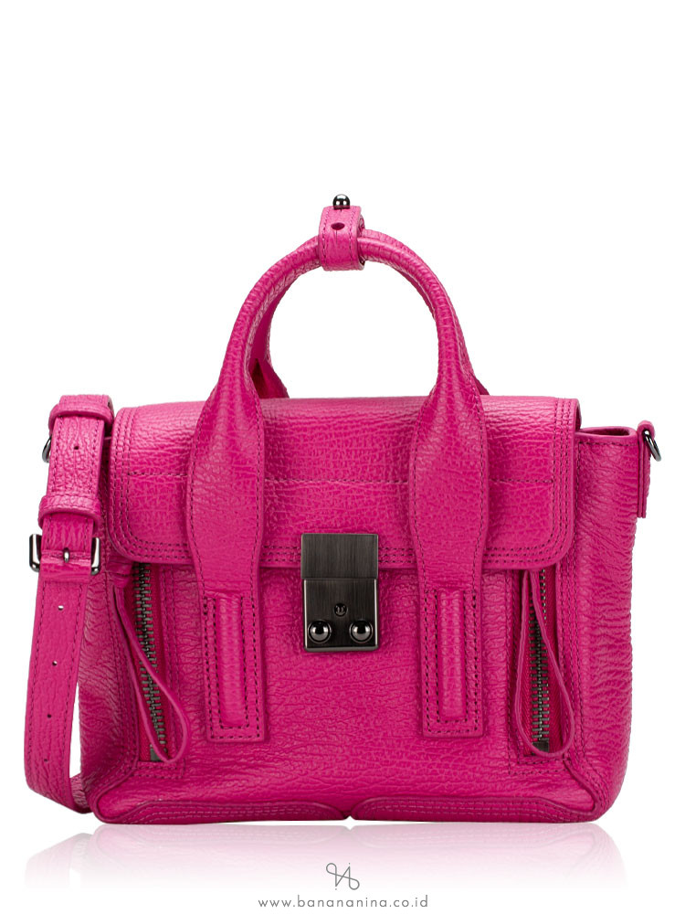 Phillip Lim Textured Calfskin Mini Pashli Fuchsia Phillip Lim Textured Calfskin Mini Pashli Fuchsia