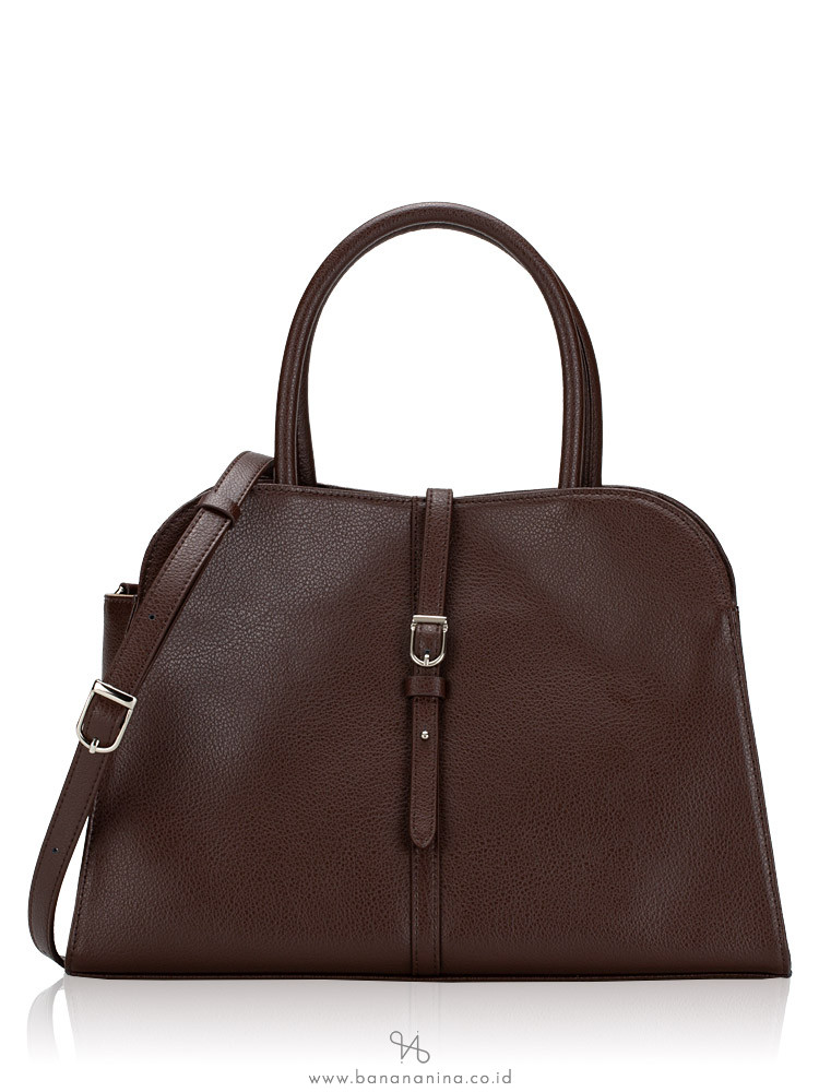Monorow Blanc Medium Satchel Burgundy Brown