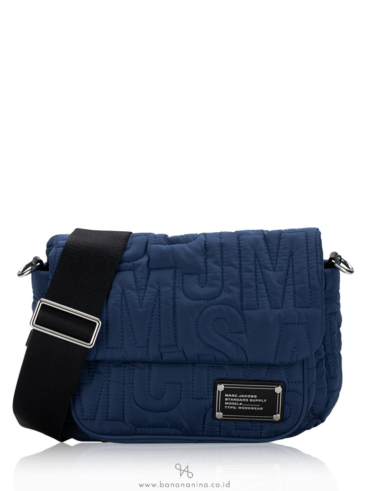 Marc Jacobs 4S4HMS005H02 Nylon Jumbled Logo Messenger Azure Blue