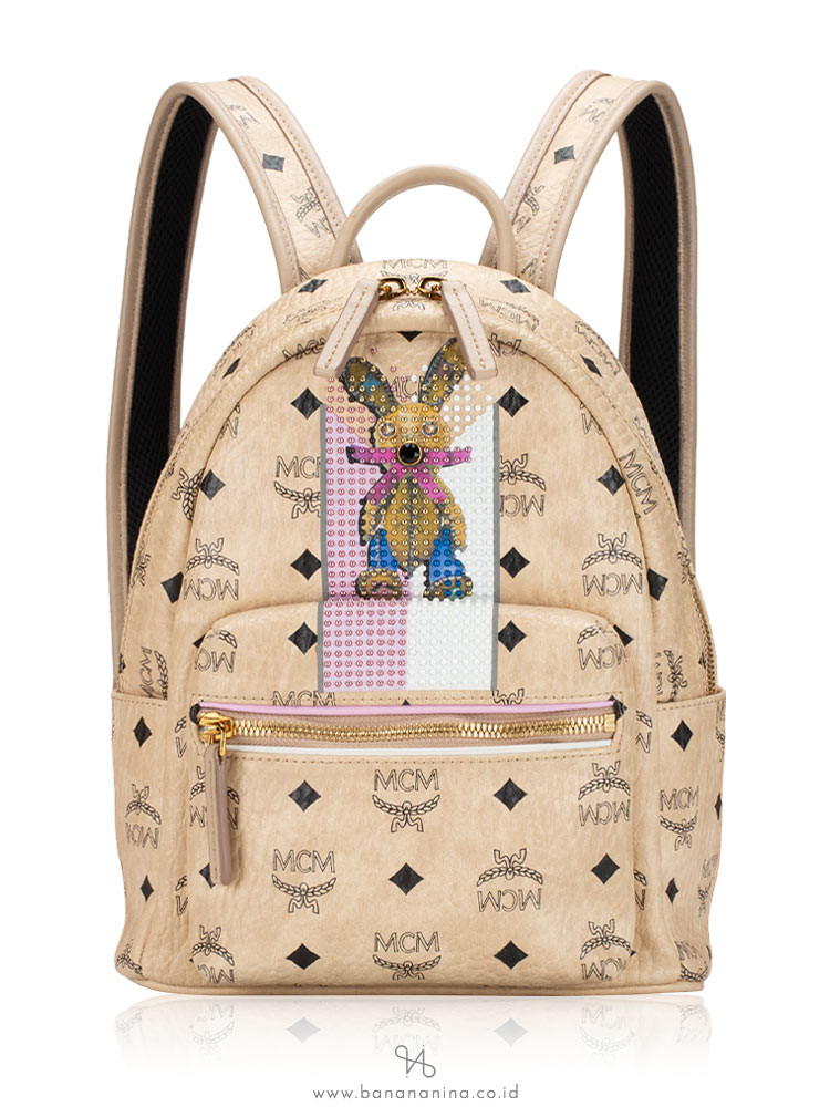 Mcm Rabbit Backpack Mcm Visetos Studded Stark Rabbit Mini Backpack Beige