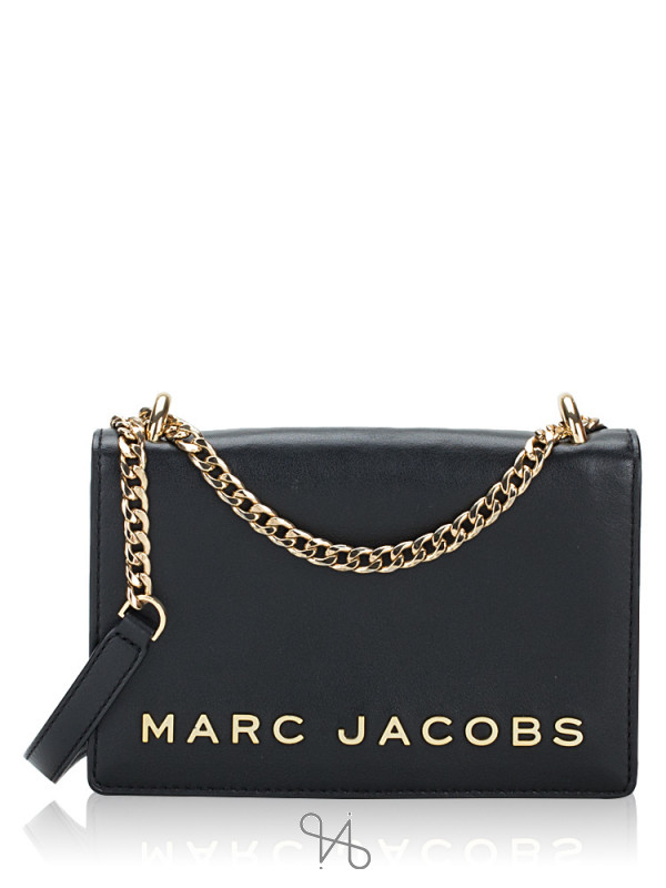 Marc Jacobs M0015908 Black Gold Hardware Small Women's Leather Crossbody