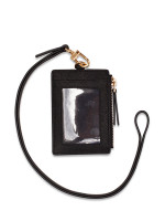 Tory Burch Emerson Saffiano Id Lanyard Black